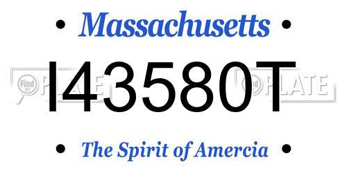 I43580T Massachusetts License Plate