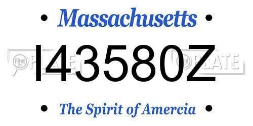 I43580Z Massachusetts License Plate