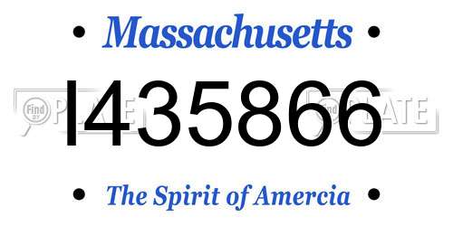 I435866 Massachusetts License Plate