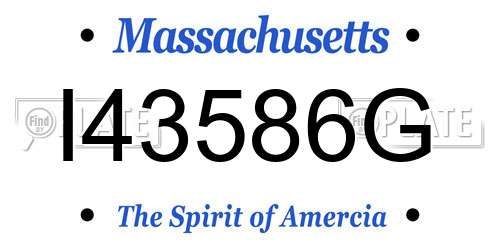 I43586G Massachusetts License Plate