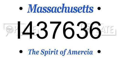 I437636 Massachusetts License Plate