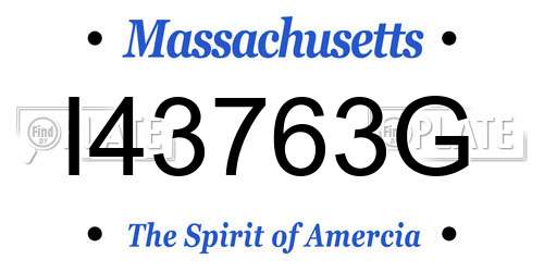 I43763G Massachusetts License Plate
