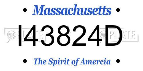 I43824D Massachusetts License Plate