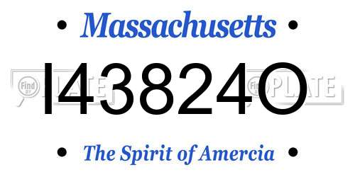 I43824O Massachusetts License Plate