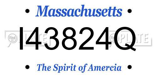 I43824Q Massachusetts License Plate