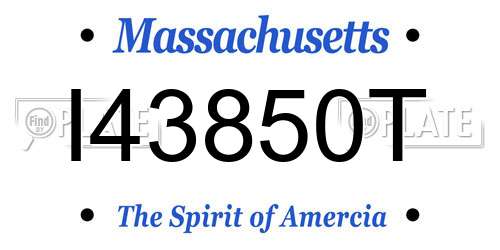 I43850T Massachusetts License Plate