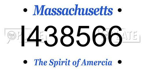 I438566 Massachusetts License Plate