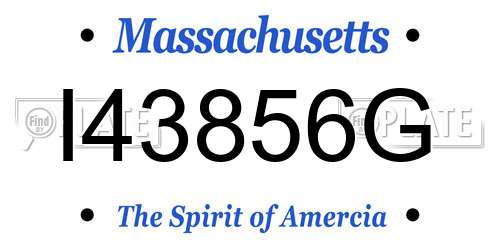 I43856G Massachusetts License Plate