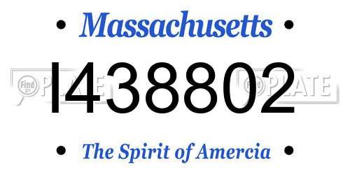 I438802 Massachusetts License Plate