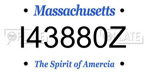 I43880Z Massachusetts License Plate