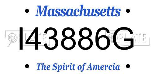 I43886G Massachusetts License Plate