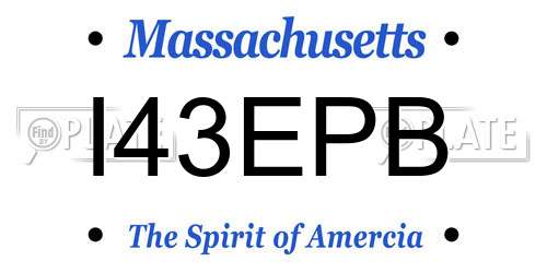 I43EPB Massachusetts License Plate