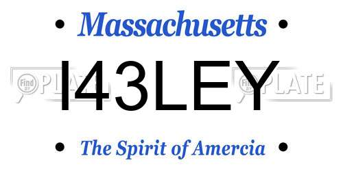 I43LEY Massachusetts License Plate