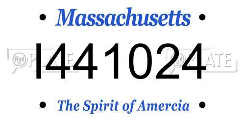 I441024 Massachusetts License Plate