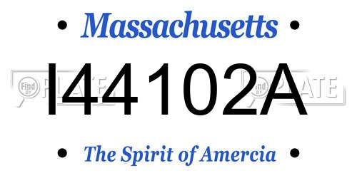 I44102A Massachusetts License Plate