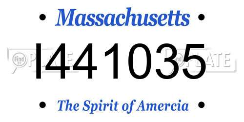 I441035 Massachusetts License Plate