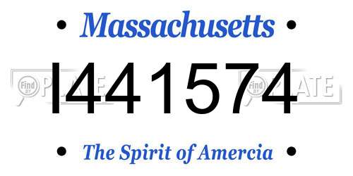 I441574 Massachusetts License Plate