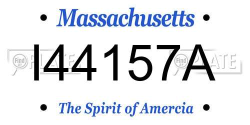 I44157A Massachusetts License Plate