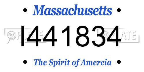 I441834 Massachusetts License Plate