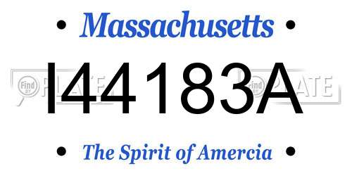 I44183A Massachusetts License Plate