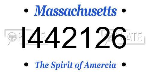 I442126 Massachusetts License Plate