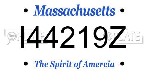 I44219Z Massachusetts License Plate