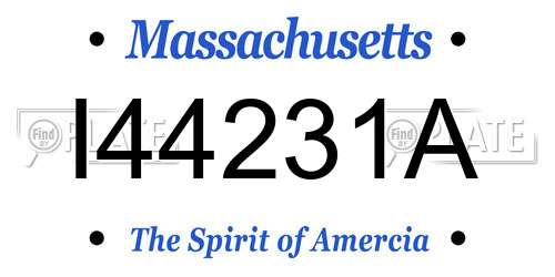 I44231A Massachusetts License Plate