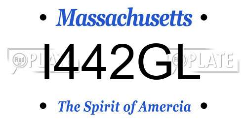 I442GL Massachusetts License Plate