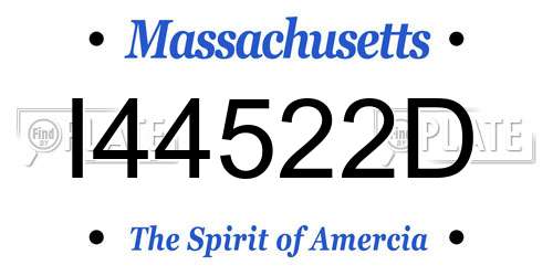 I44522D Massachusetts License Plate