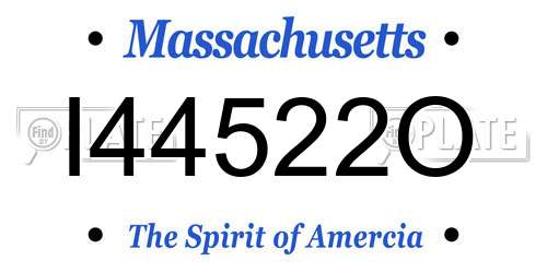 I44522O Massachusetts License Plate