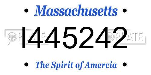 I445242 Massachusetts License Plate