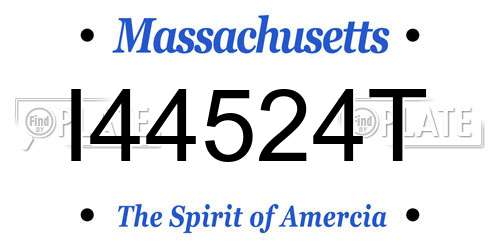 I44524T Massachusetts License Plate