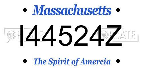 I44524Z Massachusetts License Plate