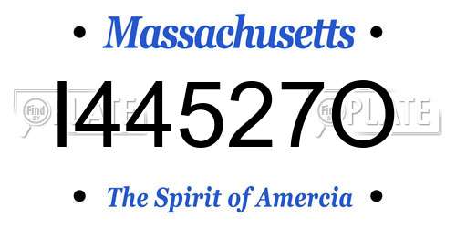 I44527O Massachusetts License Plate