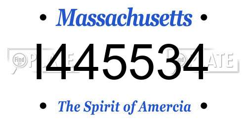 I445534 Massachusetts License Plate