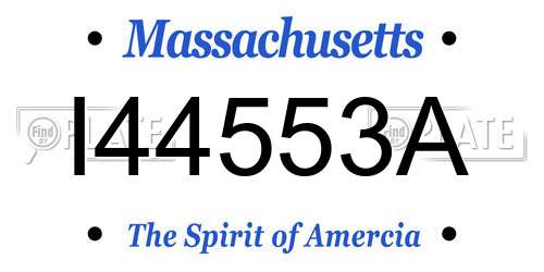 I44553A Massachusetts License Plate