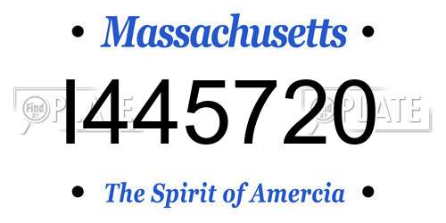 I445720 Massachusetts License Plate