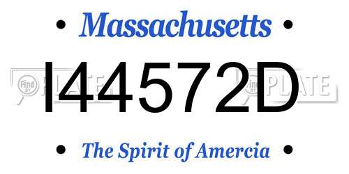 I44572D Massachusetts License Plate