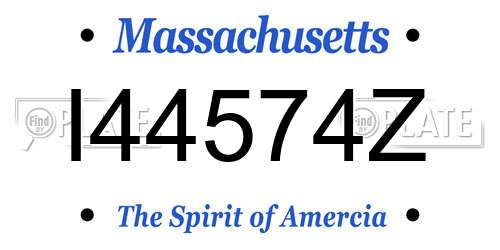 I44574Z Massachusetts License Plate