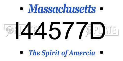 I44577D Massachusetts License Plate