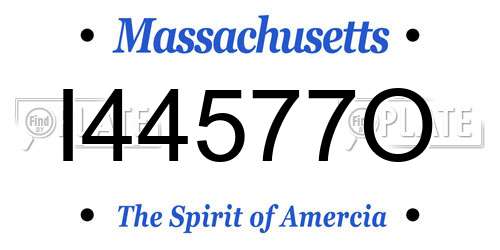 I44577O Massachusetts License Plate