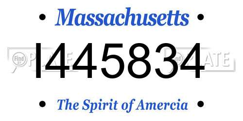I445834 Massachusetts License Plate