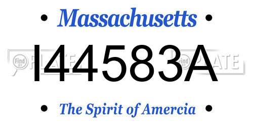 I44583A Massachusetts License Plate