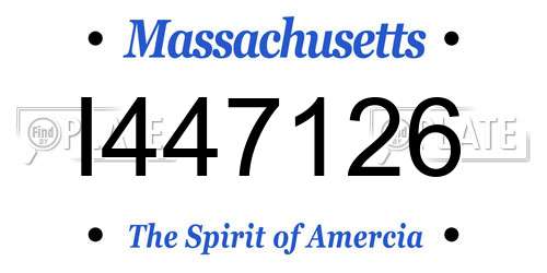 I447126 Massachusetts License Plate