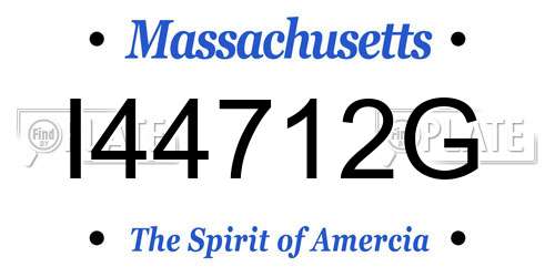 I44712G Massachusetts License Plate