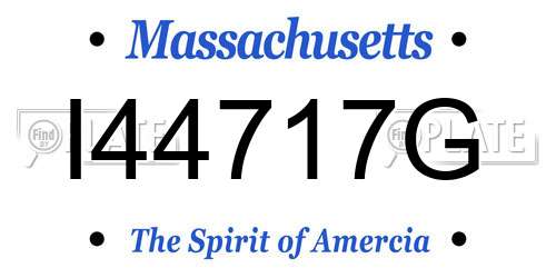 I44717G Massachusetts License Plate