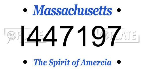 I447197 Massachusetts License Plate