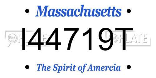 I44719T Massachusetts License Plate