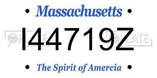 I44719Z Massachusetts License Plate