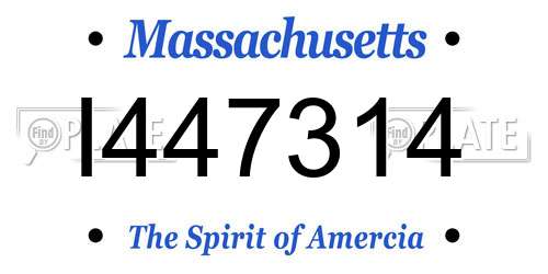I447314 Massachusetts License Plate